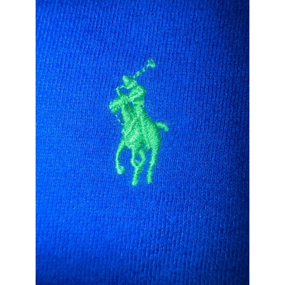 Polo Ralph Lauren Hooded Rugby Shirt XXL Navy Royal Blue Stripe Pullover - Picture 9 of 12